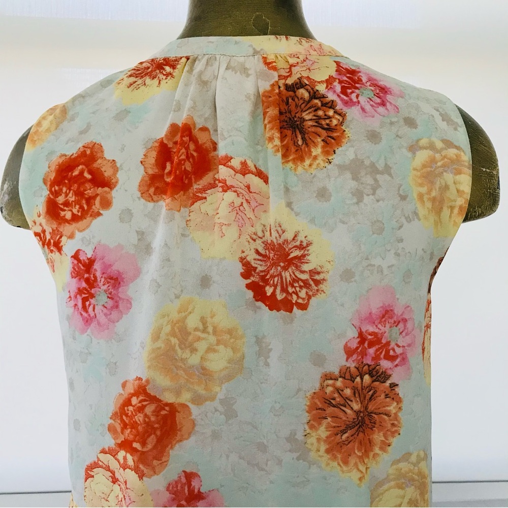 SKIES ARE BLUE Floral Sleeveless TUNIC TOP Size XS (Oversized) - Picture 2 of 8